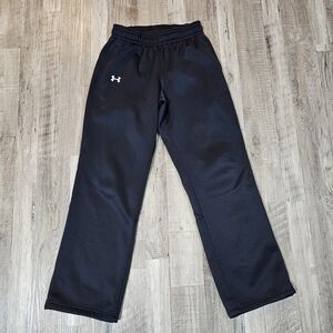 Under Armour Women's Black open-bottom fleece sweatpants Size Small